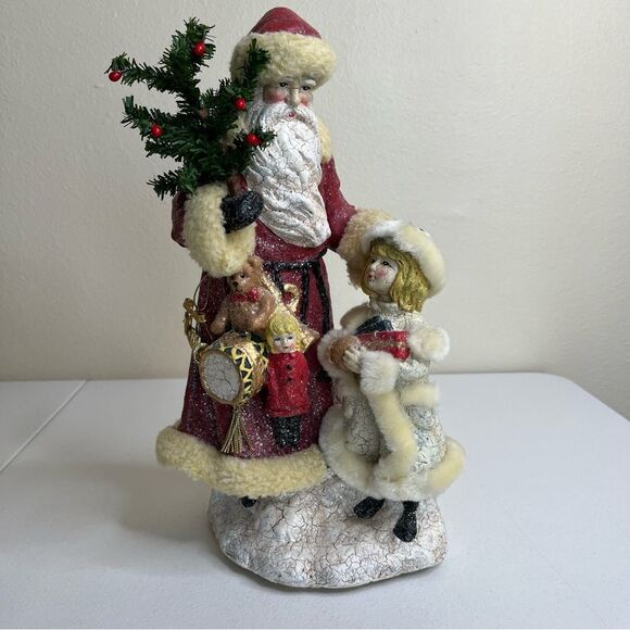 Cracker Barrel Original Christmas Collection Santa Girl Crackled Sparkly 13.5 In - Picture 9 of 16